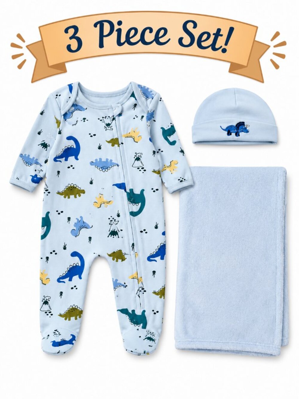 NWT Baby Essentials 3 Piece Baby Boy Gift Set | Baby Shower Gift Various Sizes